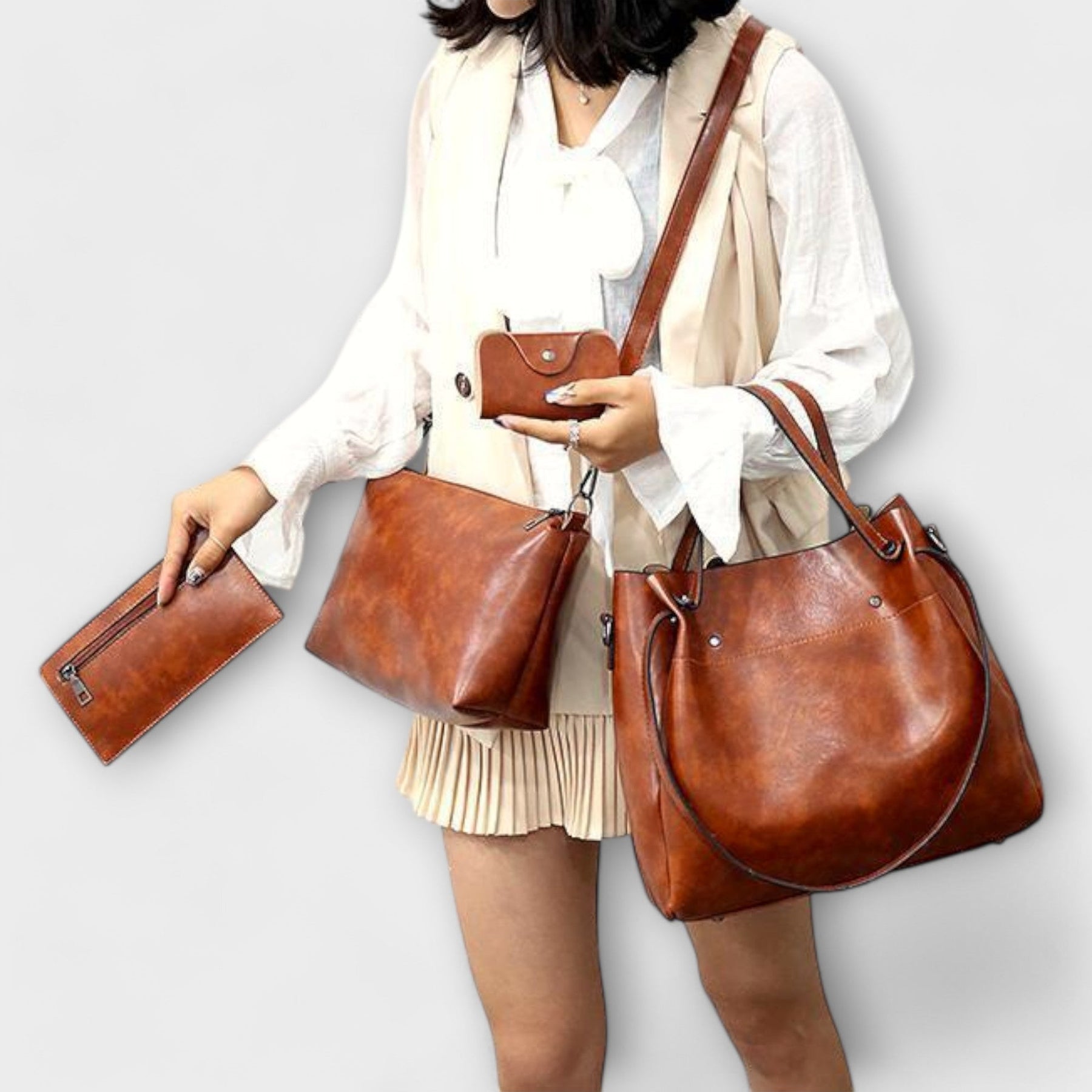 Azura - Conjunto de bolsas vintage de 4 piezas