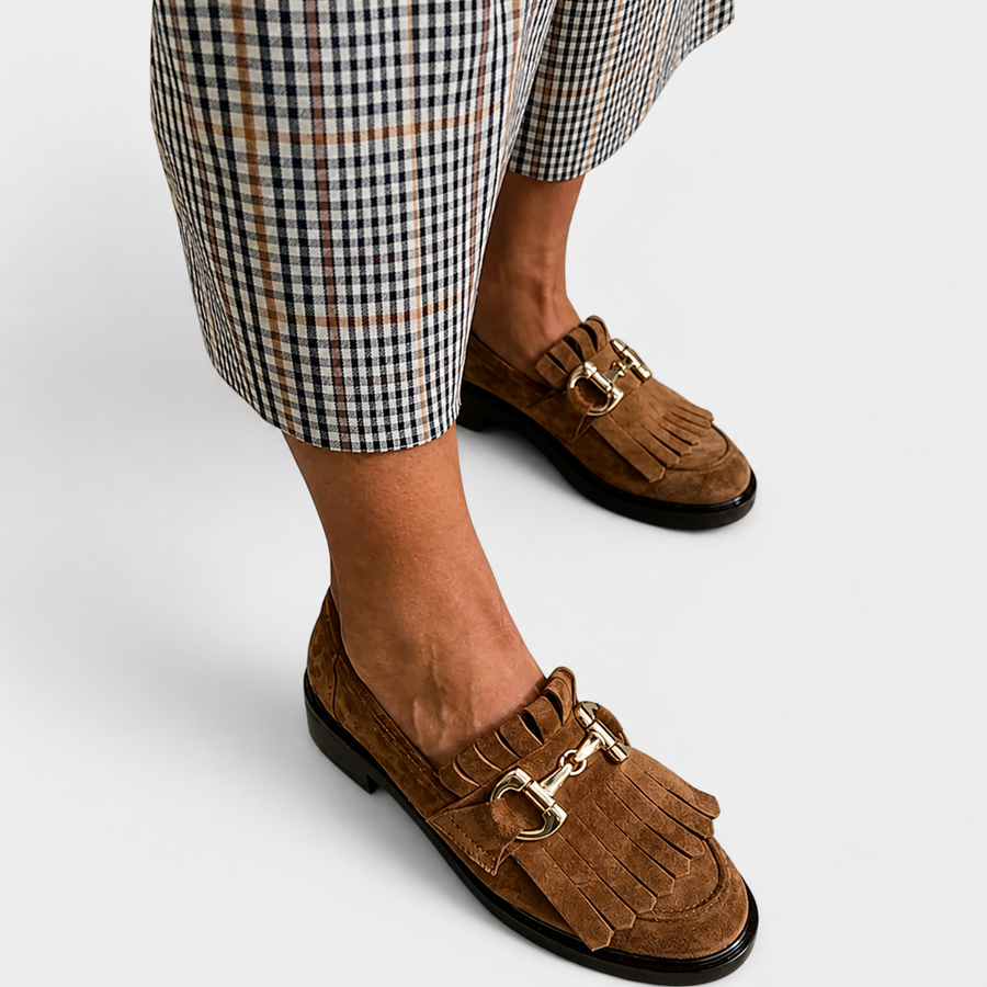 Fleur™ | Mocasines Marrón de Punta Redonda