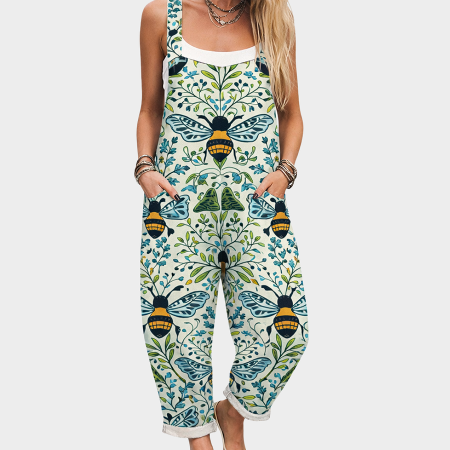 Pantalón de tirantes impreso y cómodo